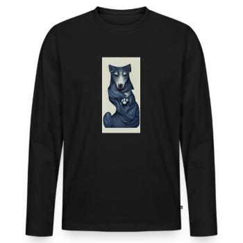 Dog Tarot Japanese - Men's Premium Organic Long Sleeve Shirt - black - Front - Nico (187cm)