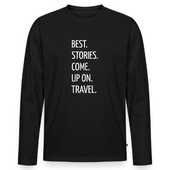 travel bug outdoors present jokes birthday - Männer Premium Bio Langarmshirt - Schwarz - Vorne - Nico (187cm)