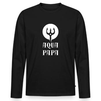 Aqua Papa - Super-héros du quotidien mon Père - T-shirt manches longues Premium bio Homme - noir - Devant - Nico (187cm)