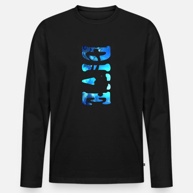 TAUCHEN - Männer Premium Bio Langarmshirt - Schwarz