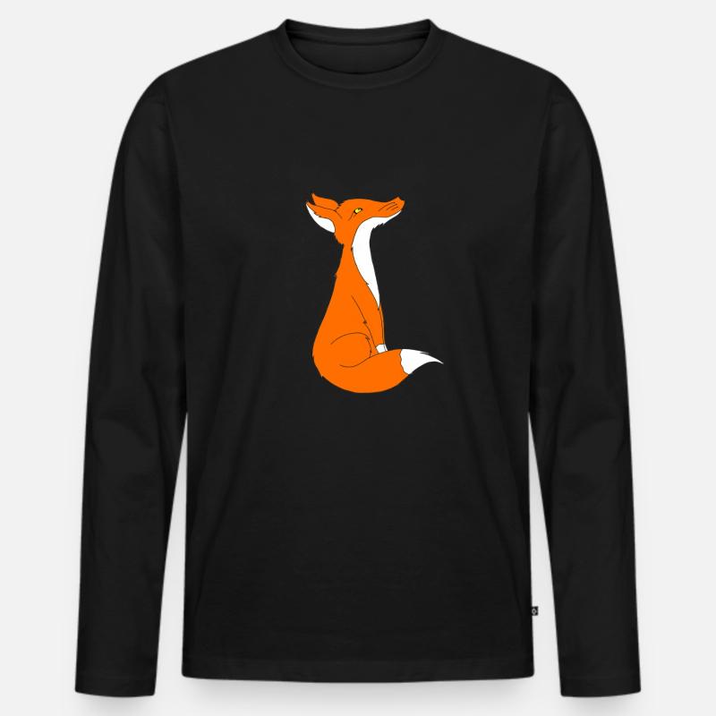 Fuchs - Männer Premium Bio Langarmshirt - Schwarz