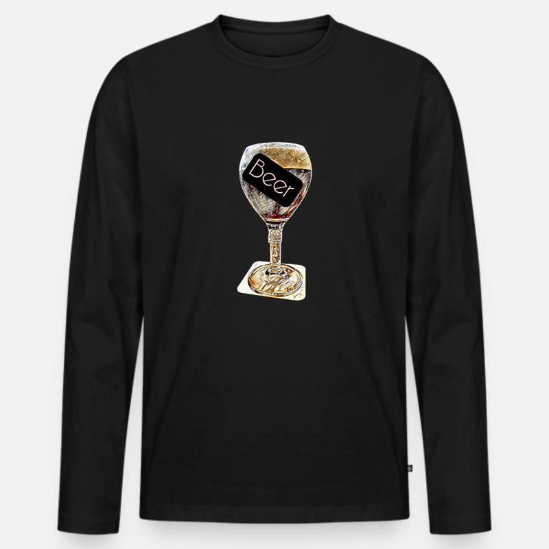 Bier geht immer - Männer Premium Bio Langarmshirt - Schwarz