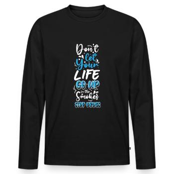 Joint à bord droit propre et sans médicament - T-shirt manches longues Premium bio Homme - noir - Devant - Nico (187cm)