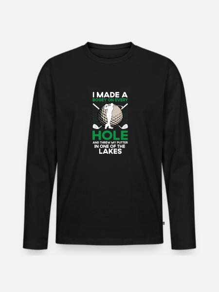 Quotes Golfclub Golferloch in one - Men's Premium Organic Long Sleeve Shirt - black