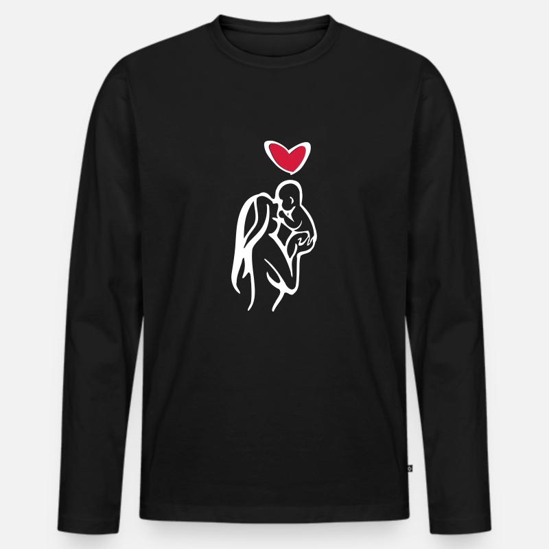 mutterliebe baby - Männer Premium Bio Langarmshirt - Schwarz
