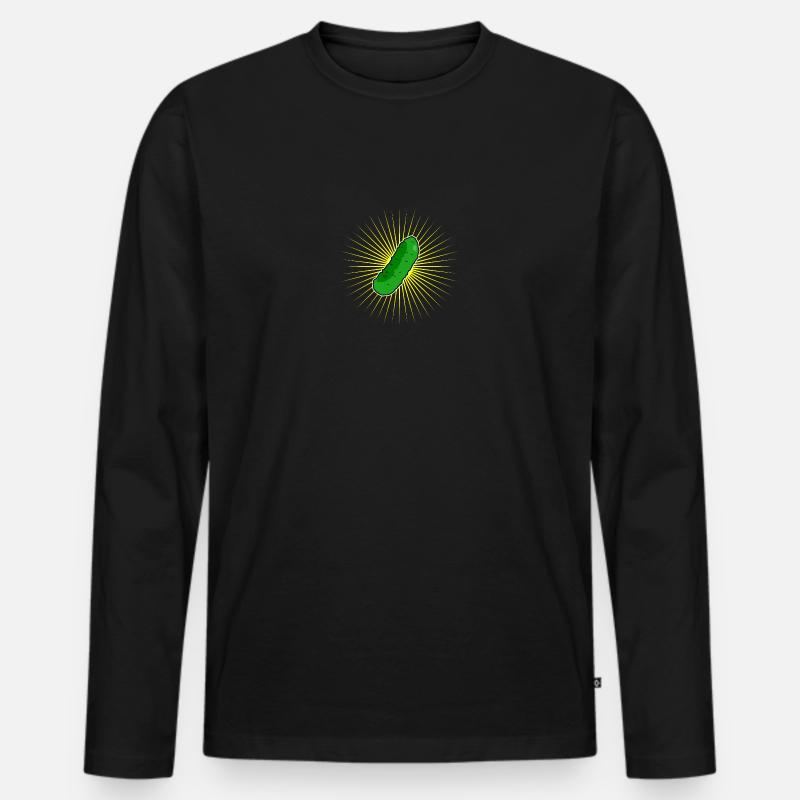 Gurke Stern Gurke - Männer Premium Bio Langarmshirt - Schwarz