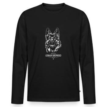 German Shepherd Mom Hunde Hund Wilsigns - Männer Premium Bio Langarmshirt - Schwarz - Vorne - Nico (187cm)