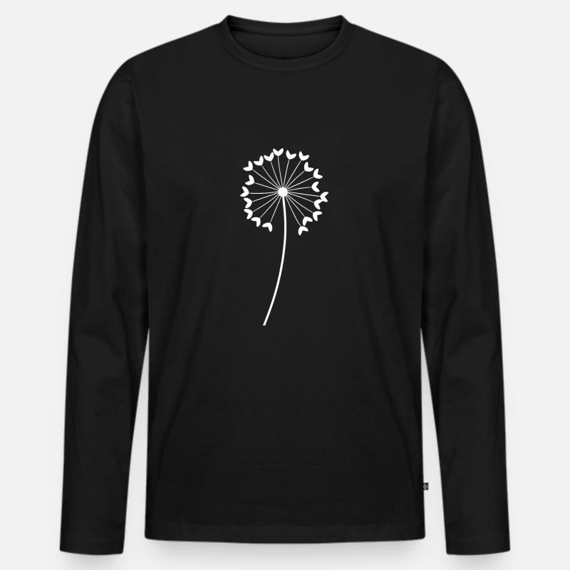 Löwenzahn - Männer Premium Bio Langarmshirt - Schwarz