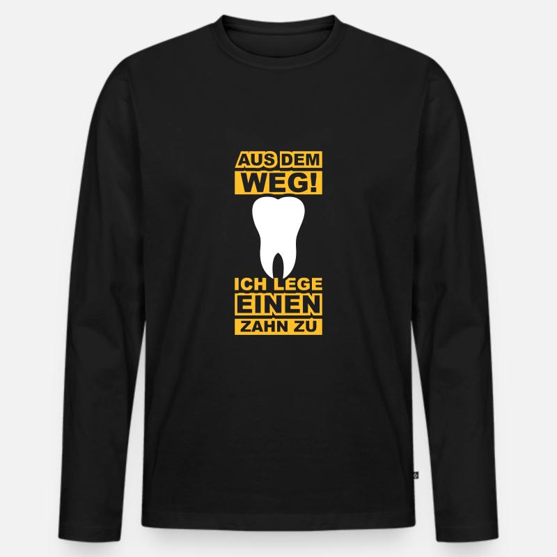 Zahn zulegen - Männer Premium Bio Langarmshirt - Schwarz
