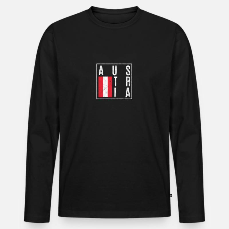 Österreich - Männer Premium Bio Langarmshirt - Schwarz