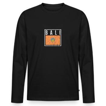 Bali - Männer Premium Bio Langarmshirt - Schwarz - Vorne - Nico (187cm)
