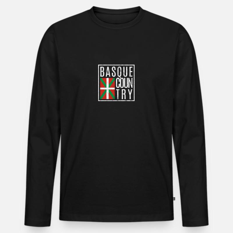 Baskenland - Männer Premium Bio Langarmshirt - Schwarz