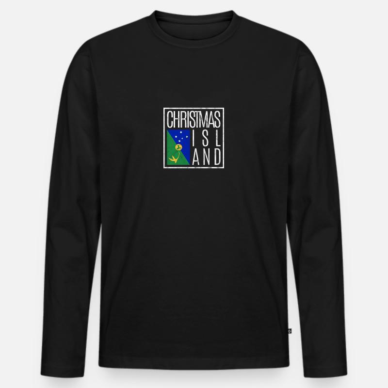 Weihnachtsinsel - Männer Premium Bio Langarmshirt - Schwarz