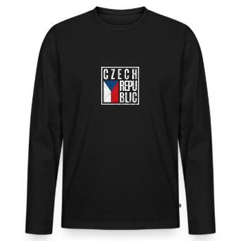 Tschechische Republik - Männer Premium Bio Langarmshirt - Schwarz - Vorne - Nico (187cm)