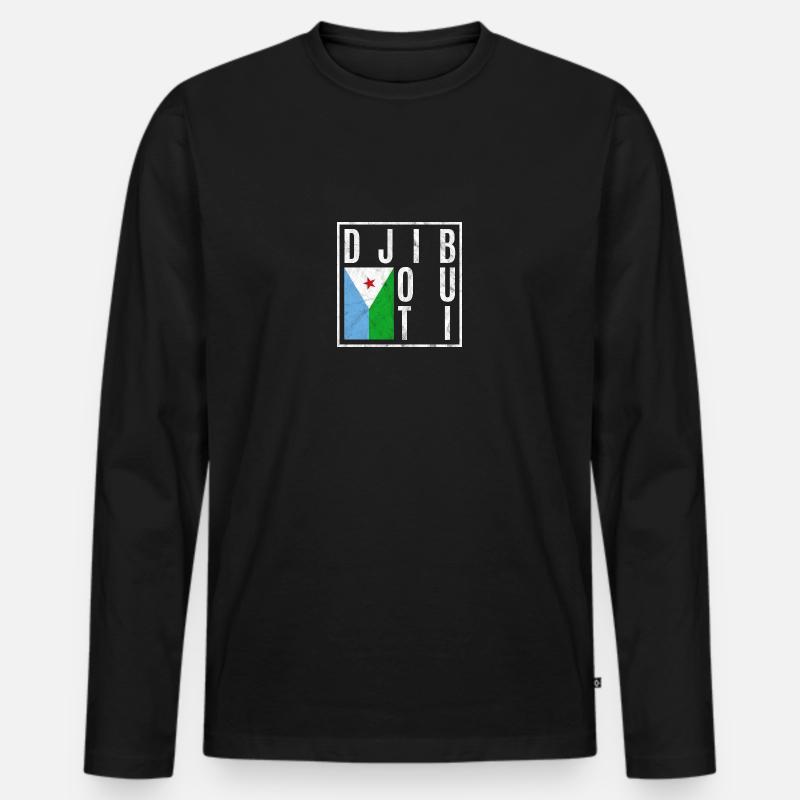 Dschibuti - Männer Premium Bio Langarmshirt - Schwarz