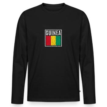Guinea - Männer Premium Bio Langarmshirt - Schwarz - Vorne - Nico (187cm)