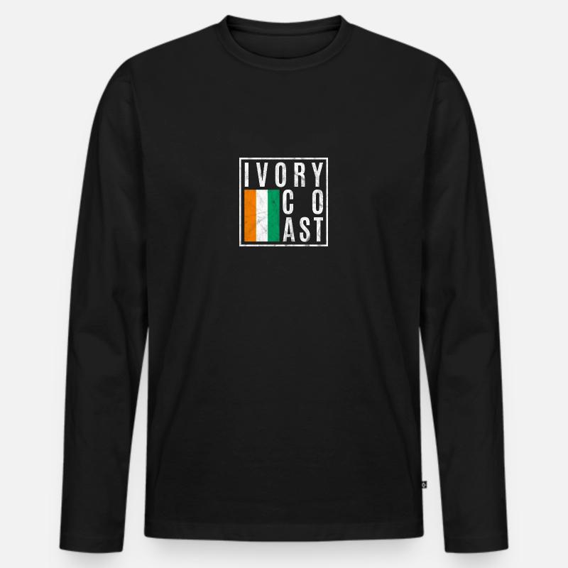 Elfenbeinküste - Männer Premium Bio Langarmshirt - Schwarz