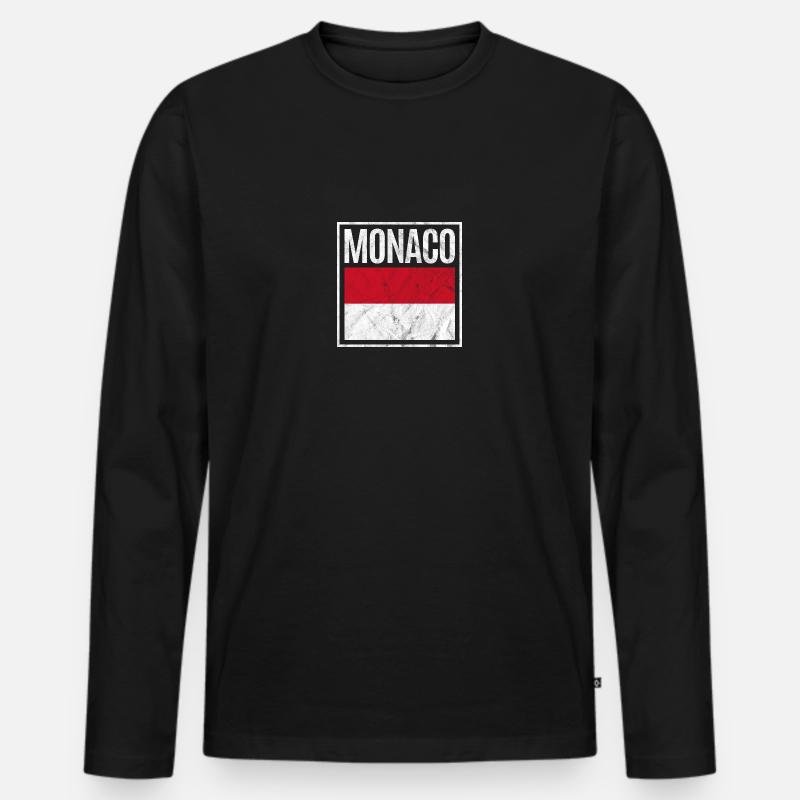 Monaco - Männer Premium Bio Langarmshirt - Schwarz