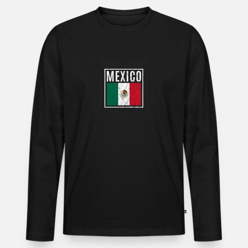 Mexiko - Männer Premium Bio Langarmshirt - Schwarz