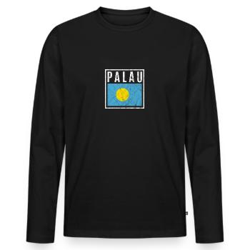 Palau - Männer Premium Bio Langarmshirt - Schwarz - Vorne - Nico (187cm)