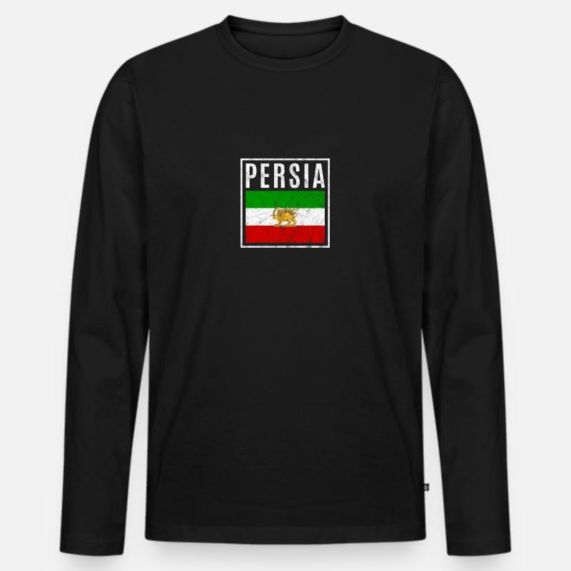 Persien - Männer Premium Bio Langarmshirt - Schwarz