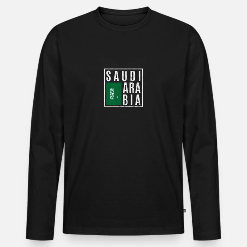 Saudi-Arabien - Männer Premium Bio Langarmshirt - Schwarz