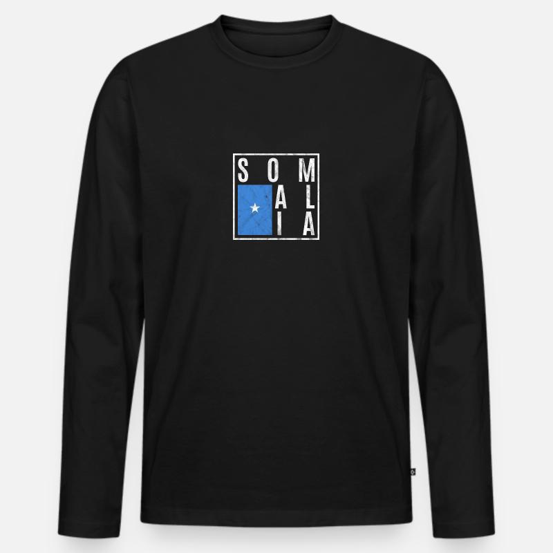 Somalia - Männer Premium Bio Langarmshirt - Schwarz
