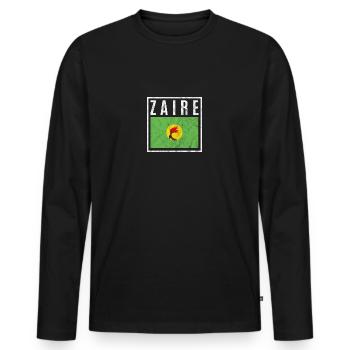 Zaire - Men's Premium Organic Long Sleeve Shirt - black - Front - Nico (187cm)