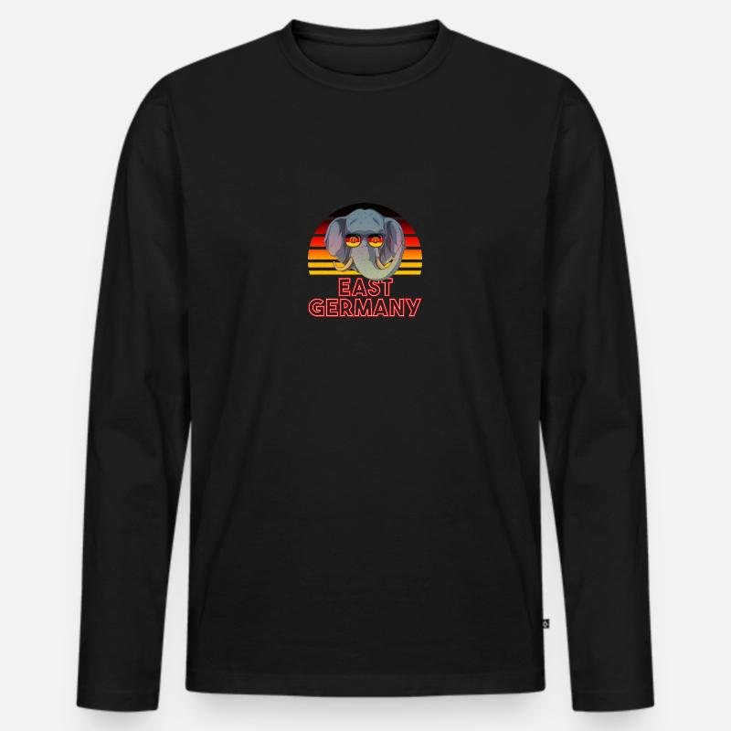 DDR - Männer Premium Bio Langarmshirt - Schwarz