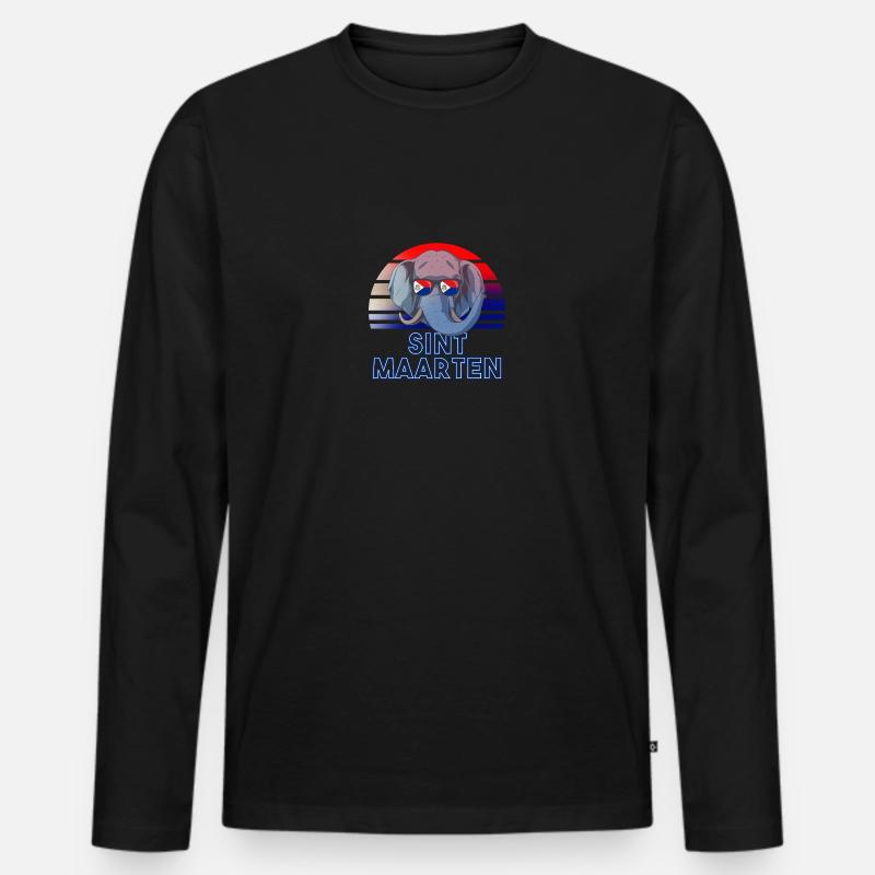 Sint Maarten - Männer Premium Bio Langarmshirt - Schwarz