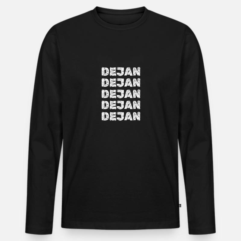Dejan - Männer Premium Bio Langarmshirt - Schwarz