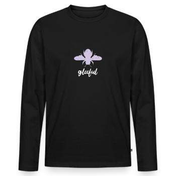 Purple Pastel Bee Gleeful Bee Be Gleeful - Men's Premium Organic Long Sleeve Shirt - black - Front - Nico (187cm)