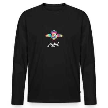 Tie Dye Bee Joyful Biene Be Joyful - Männer Premium Bio Langarmshirt - Schwarz - Vorne - Nico (187cm)