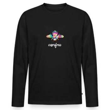 Tie Dye Bee Carefree Biene Be Carefree - Männer Premium Bio Langarmshirt - Schwarz - Vorne - Nico (187cm)