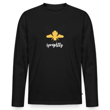 Abeille jaune Abeille vive Soyez vif - T-shirt manches longues Premium bio Homme - noir - Devant - Nico (187cm)