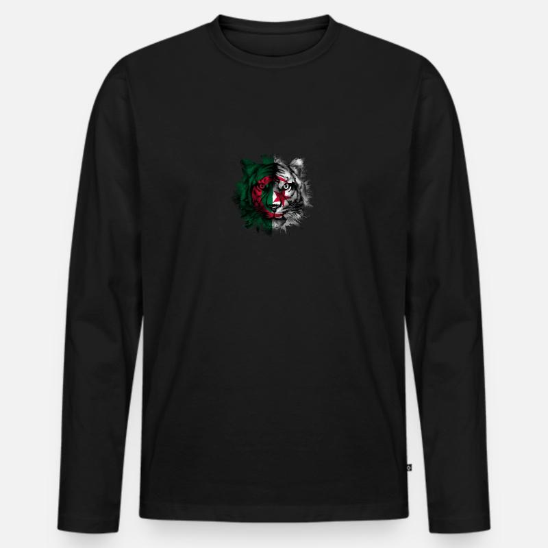 Algerien - Männer Premium Bio Langarmshirt - Schwarz