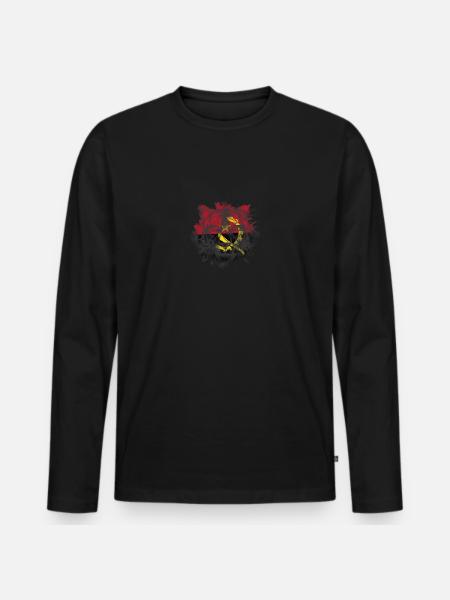 Angola - Men's Premium Organic Long Sleeve Shirt - black