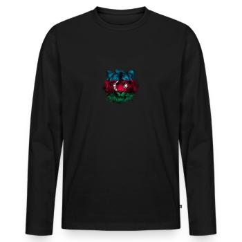 Azerbaïdjan - T-shirt manches longues Premium bio Homme - noir - Devant - Nico (187cm)