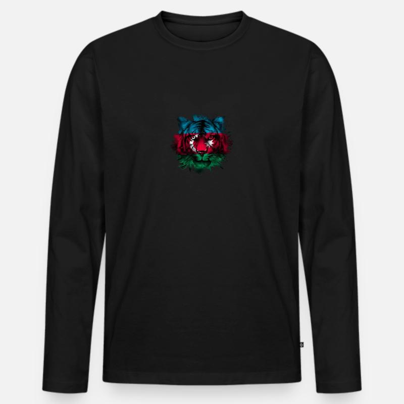 Aserbaidschan - Männer Premium Bio Langarmshirt - Schwarz