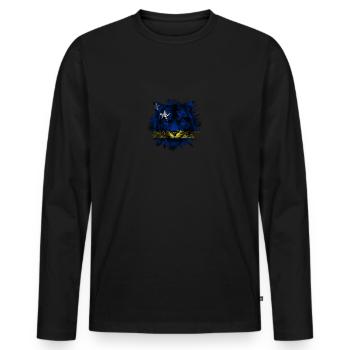 Curaçao - T-shirt manches longues Premium bio Homme - noir - Devant - Nico (187cm)