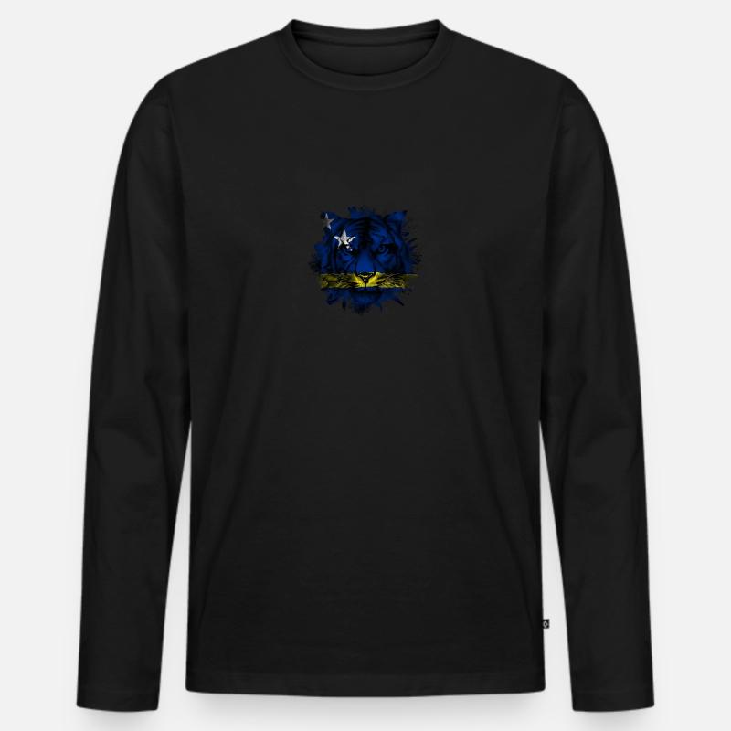 Curaçao - Männer Premium Bio Langarmshirt - Schwarz