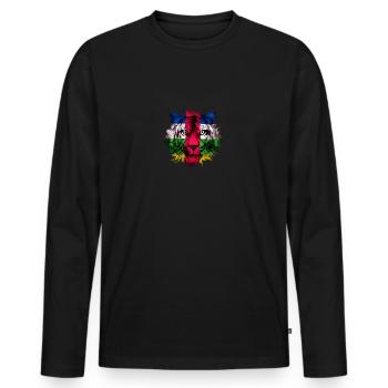 Central African Republic - Men's Premium Organic Long Sleeve Shirt - black - Front - Nico (187cm)