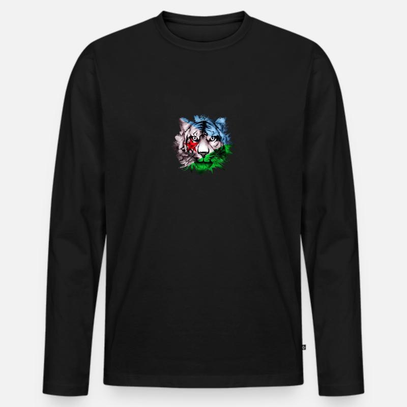 Dschibuti - Männer Premium Bio Langarmshirt - Schwarz
