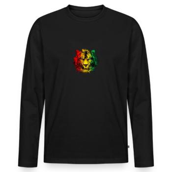 Guinea - Männer Premium Bio Langarmshirt - Schwarz - Vorne - Nico (187cm)