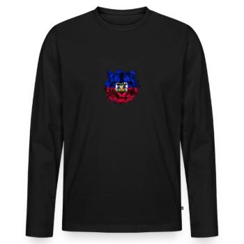Haiti - Men's Premium Organic Long Sleeve Shirt - black - Front - Nico (187cm)