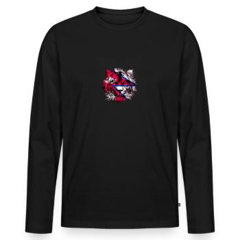 Nepal - Männer Premium Bio Langarmshirt - Schwarz - Vorne - Nico (187cm)
