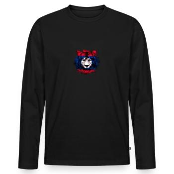 Laos - T-shirt manches longues Premium bio Homme - noir - Devant - Nico (187cm)