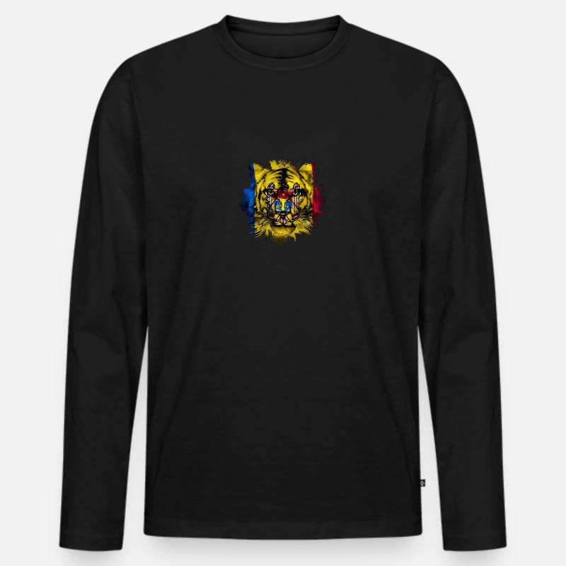 Moldawien - Männer Premium Bio Langarmshirt - Schwarz