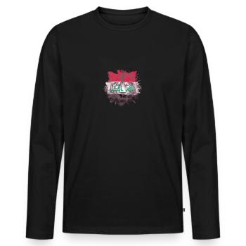 Irak - T-shirt manches longues Premium bio Homme - noir - Devant - Nico (187cm)