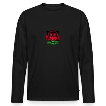 Malawi - Men's Premium Organic Long Sleeve Shirt - black - Front - Nico (187cm)